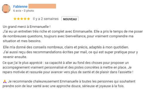 Avis Emmanuelle Lecuyer Dieteticienne se liberer des craquages alimentaires